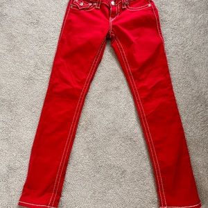 EUC True Religion Red skinny Jeans 28
